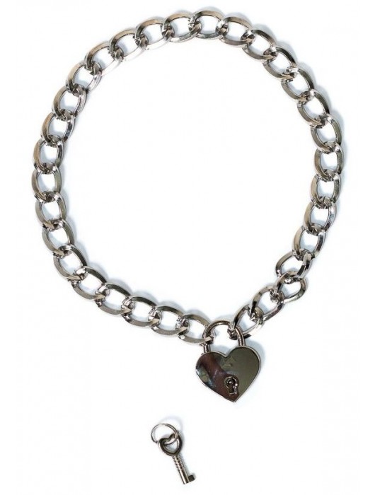 Серебристый ошейник Embrace с ключиком - Lola Games - купить с доставкой в Вологде