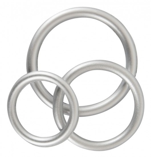 Набор из 3 эрекционных колец под металл Metallic Silicone Cock Ring Set - Orion - в Вологде купить с доставкой