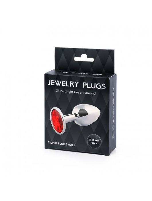 Серебристая анальная пробка с красным стразом - 7,2 см. - Anal Jewelry Plug - купить с доставкой в Вологде