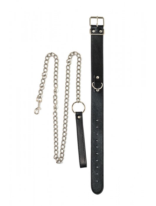 Черный ошейник с поводком Wild - Lola Games - купить с доставкой в Вологде