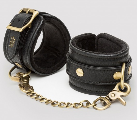 Черные наручники Bound to You Faux Leather Wrist Cuffs - Fifty Shades of Grey - купить с доставкой в Вологде