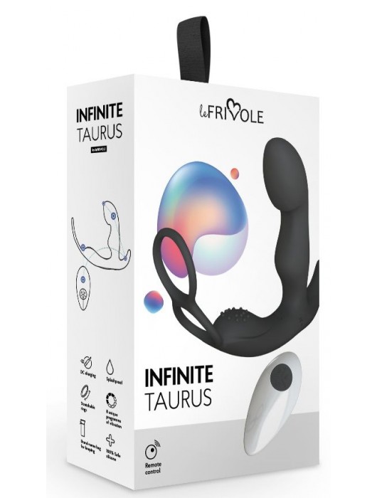 Черный вибромассажер простаты Taurus с эрекционным кольцом - Le Frivole - в Вологде купить с доставкой