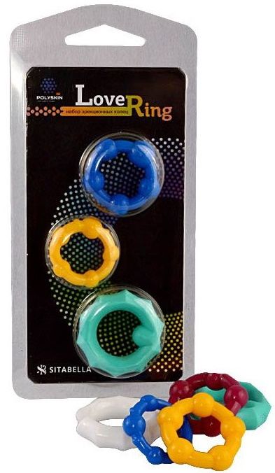 Набор из 3 цветных эрекционных колец Love Ring - Sitabella - в Вологде купить с доставкой