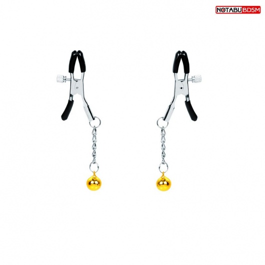 Оригинальные зажимы на соски с желтыми шариками - Notabu - купить с доставкой в Вологде