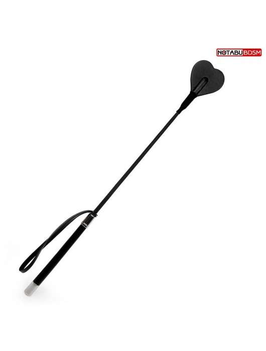 Черный стек с наконечником-сердечком - 54 см. - Notabu - купить с доставкой в Вологде