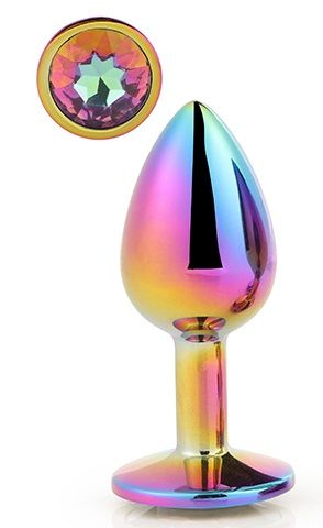 Голографическая анальная втулка с радужным кристаллом - 7,1 см. - Dream Toys - купить с доставкой в Вологде