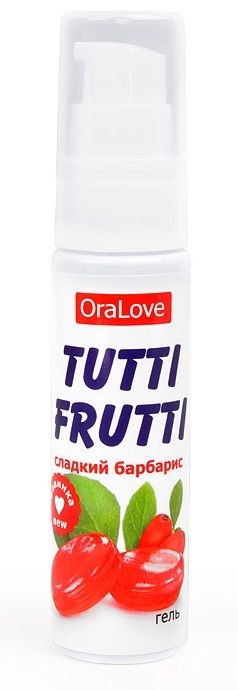 Гель-смазка Tutti-frutti со вкусом барбариса - 30 гр. - Биоритм - купить с доставкой в Вологде
