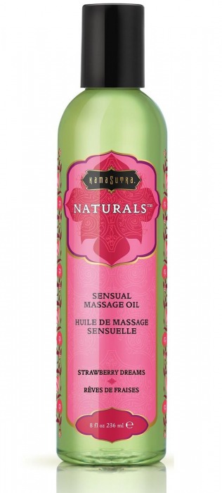 Массажное масло Naturals Strawberry Dreams с ароматом клубники - 236 мл. - Kama Sutra - купить с доставкой в Вологде