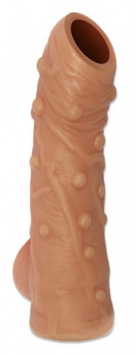 Телесная насадка с пупырышками и открытой головкой Nude Sleeve L - 14 см. - KOKOS - в Вологде купить с доставкой