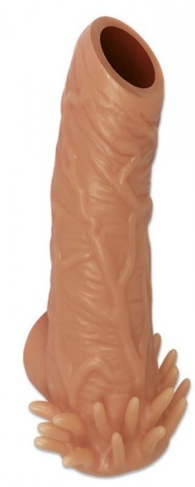 Телесная насадка с усиками и открытой головкой Nude Sleeve M - 12 см. - KOKOS - в Вологде купить с доставкой