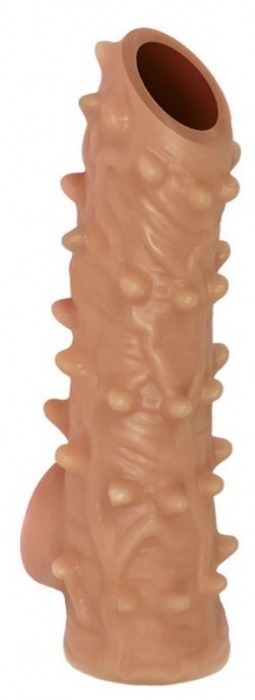 Телесная насадка с шипами и открытой головкой Nude Sleeve M - 12 см. - KOKOS - в Вологде купить с доставкой
