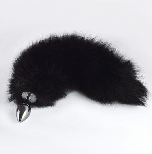 Хромированная анальная пробка с пушистым хвостиком - Sitabella - купить с доставкой в Вологде
