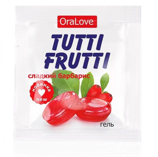 Гель-смазка Tutti-frutti со вкусом барбариса - 4 гр. - Биоритм - купить с доставкой в Вологде