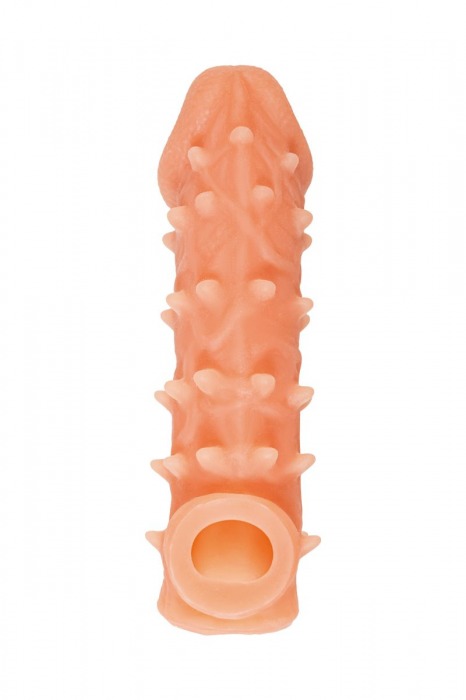 Телесная закрытая насадка с пупырышками Cock Sleeve Size M - 15,6 см. - KOKOS - в Вологде купить с доставкой