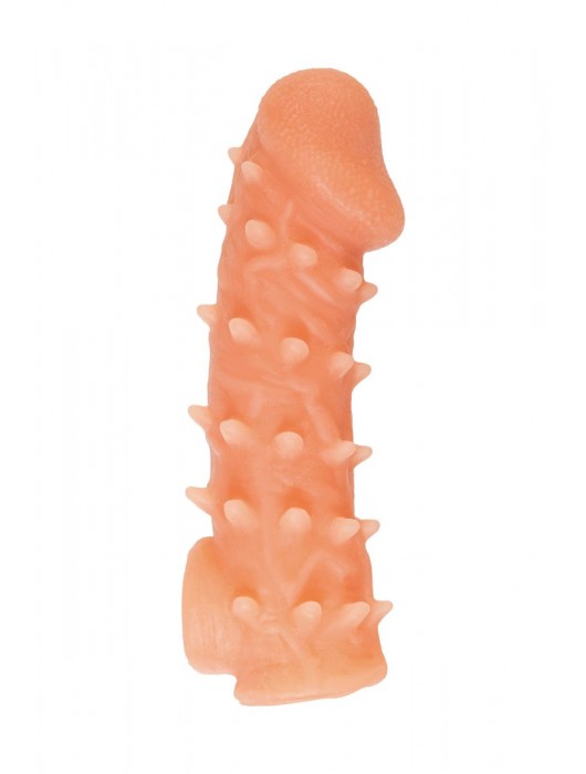 Телесная закрытая насадка с пупырышками Cock Sleeve Size L - 17,6 см. - KOKOS - в Вологде купить с доставкой