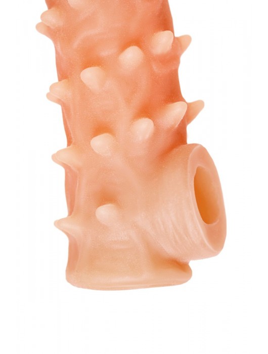 Телесная закрытая насадка с пупырышками Cock Sleeve Size L - 17,6 см. - KOKOS - в Вологде купить с доставкой
