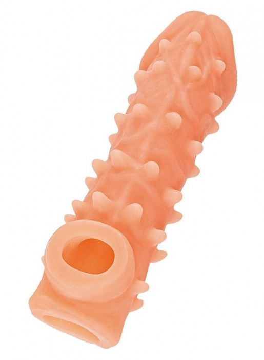 Телесная закрытая насадка с пупырышками Cock Sleeve Size L - 17,6 см. - KOKOS - в Вологде купить с доставкой