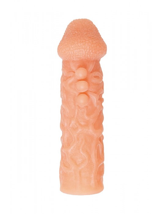 Телесная закрытая насадка с шершавой головкой Cock Sleeve Size S - 13,8 см. - KOKOS - в Вологде купить с доставкой