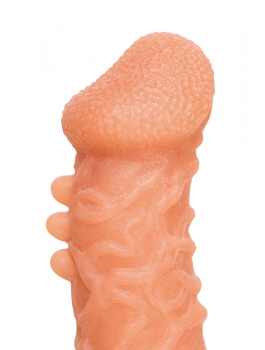 Телесная закрытая насадка с шершавой головкой Cock Sleeve Size S - 13,8 см. - KOKOS - в Вологде купить с доставкой