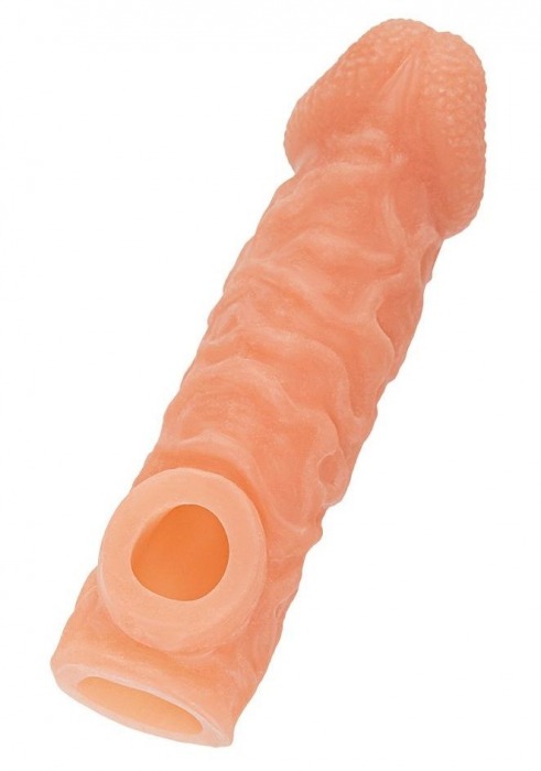 Телесная закрытая насадка с шершавой головкой Cock Sleeve Size M - 15,6 см. - KOKOS - в Вологде купить с доставкой