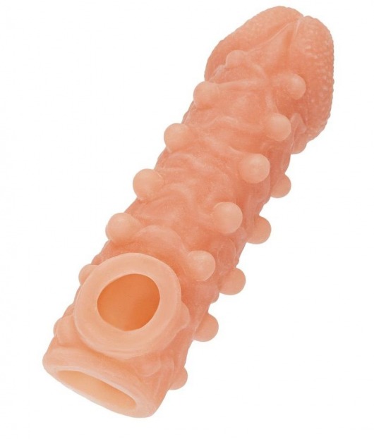 Телесная закрытая насадка с шариками Cock Sleeve Size S - 13,8 см. - KOKOS - в Вологде купить с доставкой