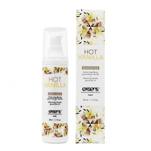 Разогревающее массажное масло с ароматом ванили Gourmet Hot Vanilla - 50 мл. - Exsens - купить с доставкой в Вологде