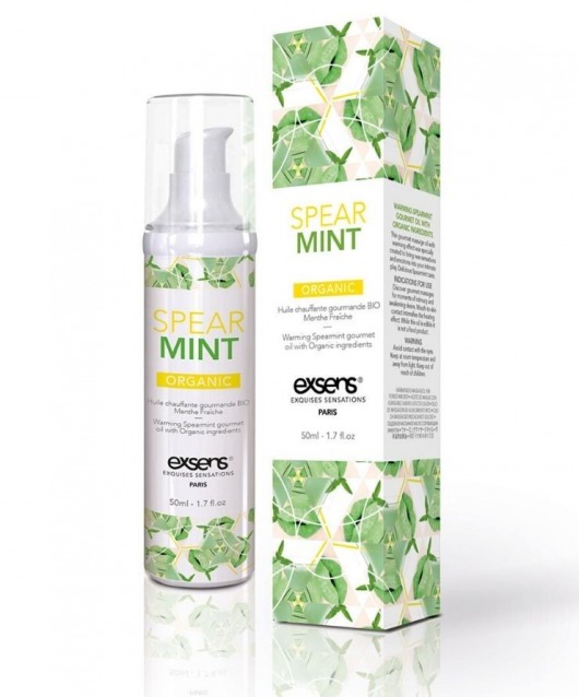 Разогревающее массажное масло Gourmet Spearmint Organic с органическими ингредиентами - 50 мл. - Exsens - купить с доставкой в Вологде