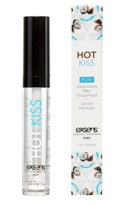 Блеск для губ Hot Kiss Coconut с ароматом кокоса - 7 мл. - Exsens - купить с доставкой в Вологде