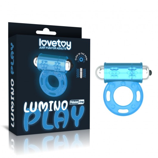 Голубое, светящееся в темноте эрекционное виброкольцо Lumino Play Vibrating Penis Ring - Lovetoy - в Вологде купить с доставкой