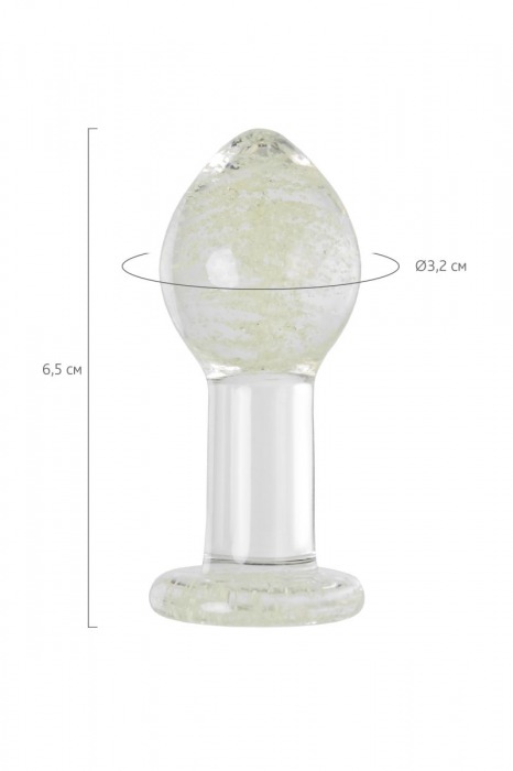 Прозрачная, светящаяся в темноте анальная втулка - 6,5 см. - Sexus