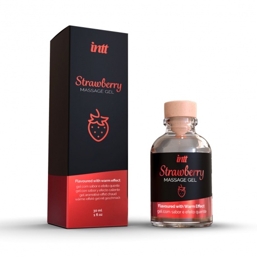 Массажный гель с ароматом клубники Strawberry - 30 мл. - INTT - купить с доставкой в Вологде