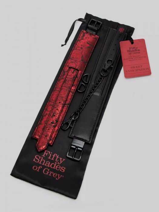 Красно-черные оковы Reversible Faux Leather Ankle Cuffs - Fifty Shades of Grey - купить с доставкой в Вологде