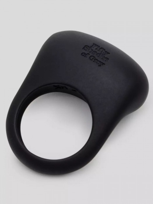 Черное эрекционное виброкольцо Sensation Rechargeable Vibrating Love Ring - Fifty Shades of Grey - в Вологде купить с доставкой