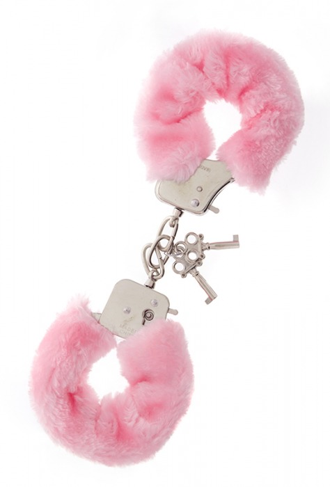 Металлические наручники с розовой меховой опушкой METAL HANDCUFF WITH PLUSH PINK - Dream Toys - купить с доставкой в Вологде