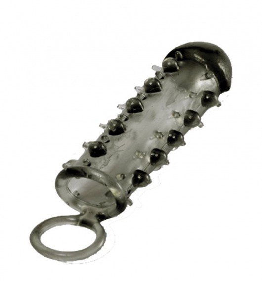 Дымчатая стимулирующая насадка с закрытой головкой SAMURAI PENIS SLEEVE BLACK - 14,5 см. - NMC - в Вологде купить с доставкой