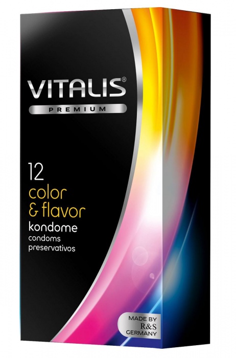 Цветные ароматизированные презервативы VITALIS PREMIUM color   flavor - 12 шт. - Vitalis - купить с доставкой в Вологде
