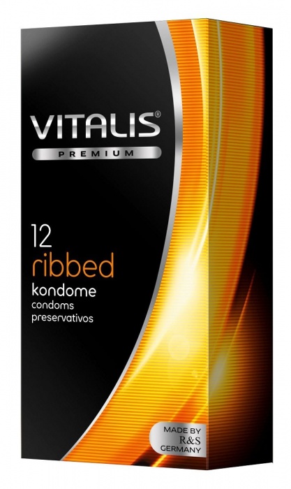 Ребристые презервативы VITALIS PREMIUM ribbed - 12 шт. - Vitalis - купить с доставкой в Вологде