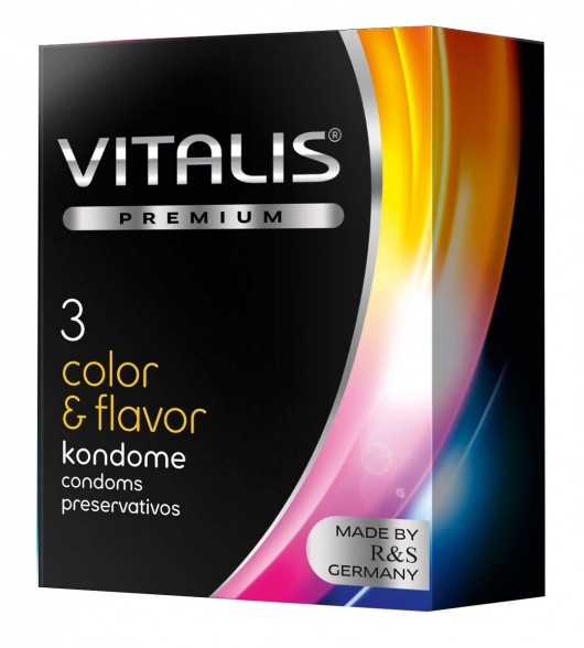 Цветные ароматизированные презервативы VITALIS PREMIUM color   flavor - 3 шт. - Vitalis - купить с доставкой в Вологде