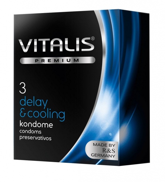 Презервативы VITALIS PREMIUM delay   cooling с охлаждающим эффектом - 3 шт. - Vitalis - купить с доставкой в Вологде