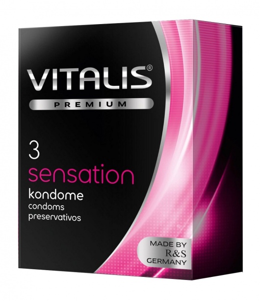 Презервативы с пупырышками и кольцами VITALIS PREMIUM sensation - 3 шт. - Vitalis - купить с доставкой в Вологде