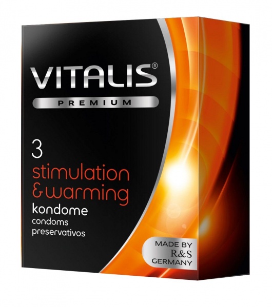Презервативы VITALIS PREMIUM stimulation   warming с согревающим эффектом - 3 шт. - Vitalis - купить с доставкой в Вологде