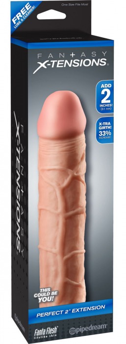 Телесная насадка Fantasy X-tensions Perfect 2  Extension - 20,3 см. - Pipedream - в Вологде купить с доставкой