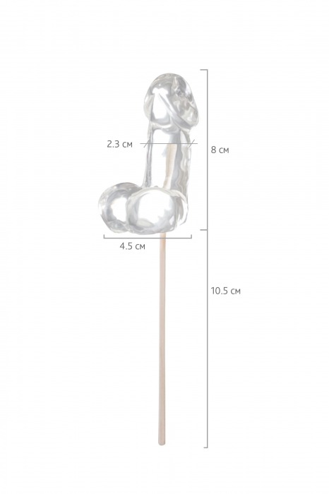 Прозрачный леденец в форме фаллоса со вкусом пина колады - Sosuчki - купить с доставкой в Вологде