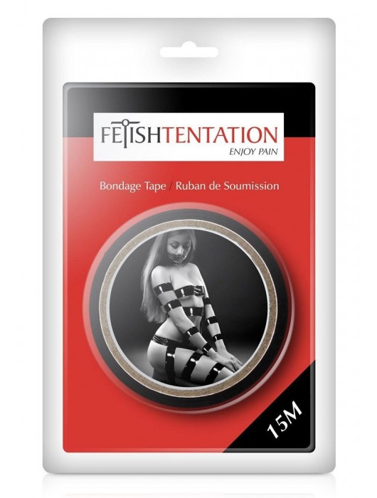 Черный скотч для фиксации - 15 м. - Fetish Tentation - купить с доставкой в Вологде