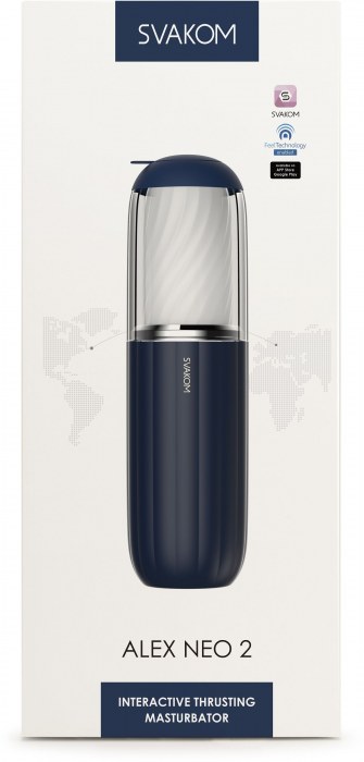 Черно-белый интерактивный мастурбатор Alex Neo 2 - Svakom - в Вологде купить с доставкой