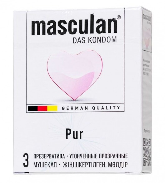 Супертонкие презервативы Masculan Pur - 3 шт. - Masculan - купить с доставкой в Вологде