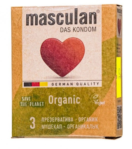Экологически чистые презервативы Masculan Organic - 3 шт. - Masculan - купить с доставкой в Вологде