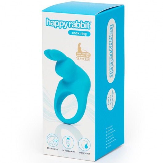 Голубое эрекционное виброкольцо Happy Rabbit Rechargeable Rabbit Cock Ring - Happy Rabbit - в Вологде купить с доставкой