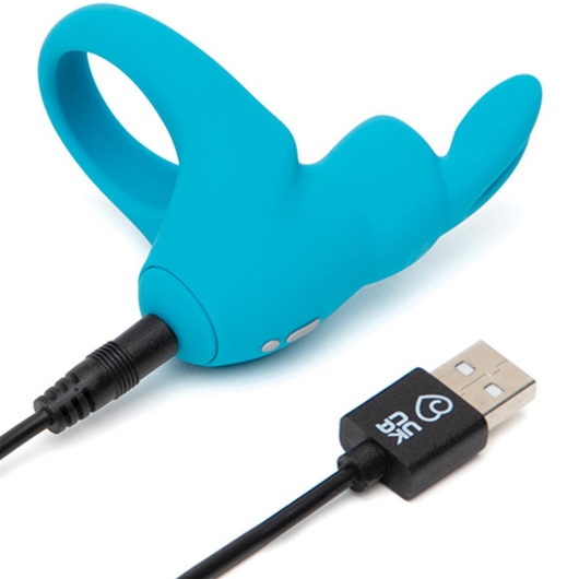 Голубое эрекционное виброкольцо Happy Rabbit Rechargeable Rabbit Cock Ring - Happy Rabbit - в Вологде купить с доставкой