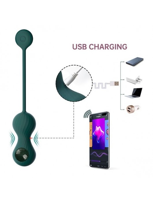 Изумрудные вагинальные шарики Magic Motion Crystal Duo Smart Kegel Vibrator with Weight Set - Magic Motion